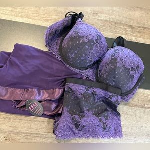 Plus Size Purple Lingerie Set
